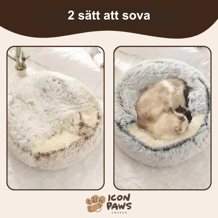 IconPaws® Lyxigt Lugnande Sovnäste – För Katter & Små Hundar