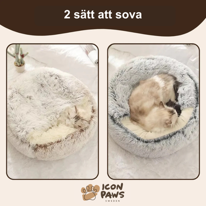 IconPaws® Lyxigt Lugnande Sovnäste – För Katter & Små Hundar