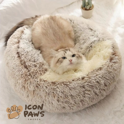 IconPaws® Lyxigt Lugnande Sovnäste – För Katter & Små Hundar