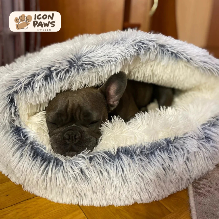 IconPaws® Lyxigt Lugnande Sovnäste – För Katter & Små Hundar