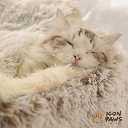 IconPaws® Lyxigt Lugnande Sovnäste – För Katter & Små Hundar